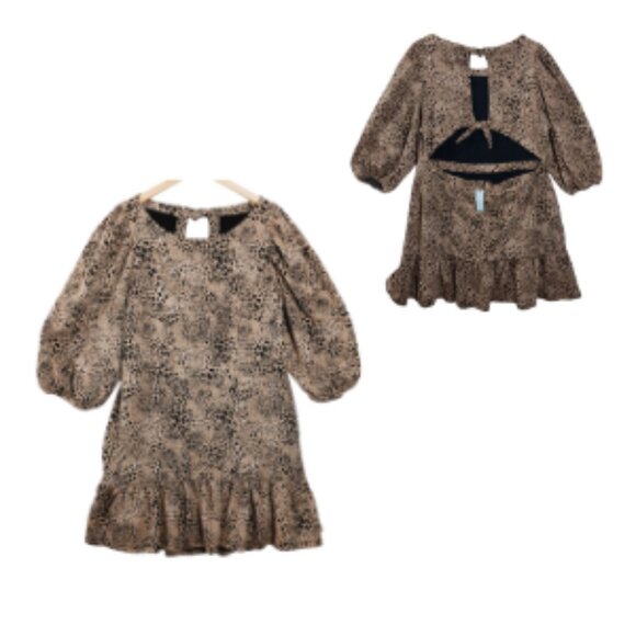 Anthropologie, Maeve, NWT, Knit Animal Print Mini Dress, Size 20W, Back Cutout - Picture 1 of 16